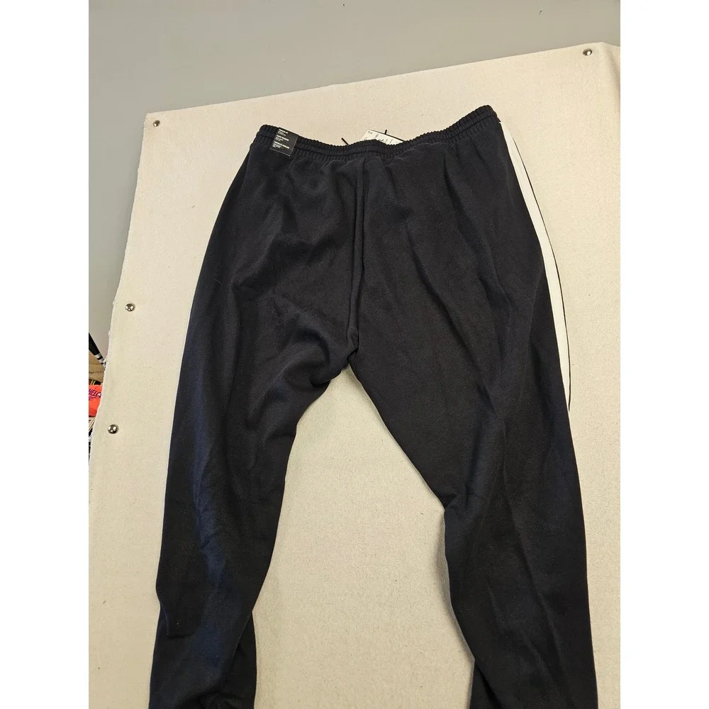 Adidas Essentials 3-Stripes‎ Fleece Tapered Cuff Pants Black White  Mens 2XL